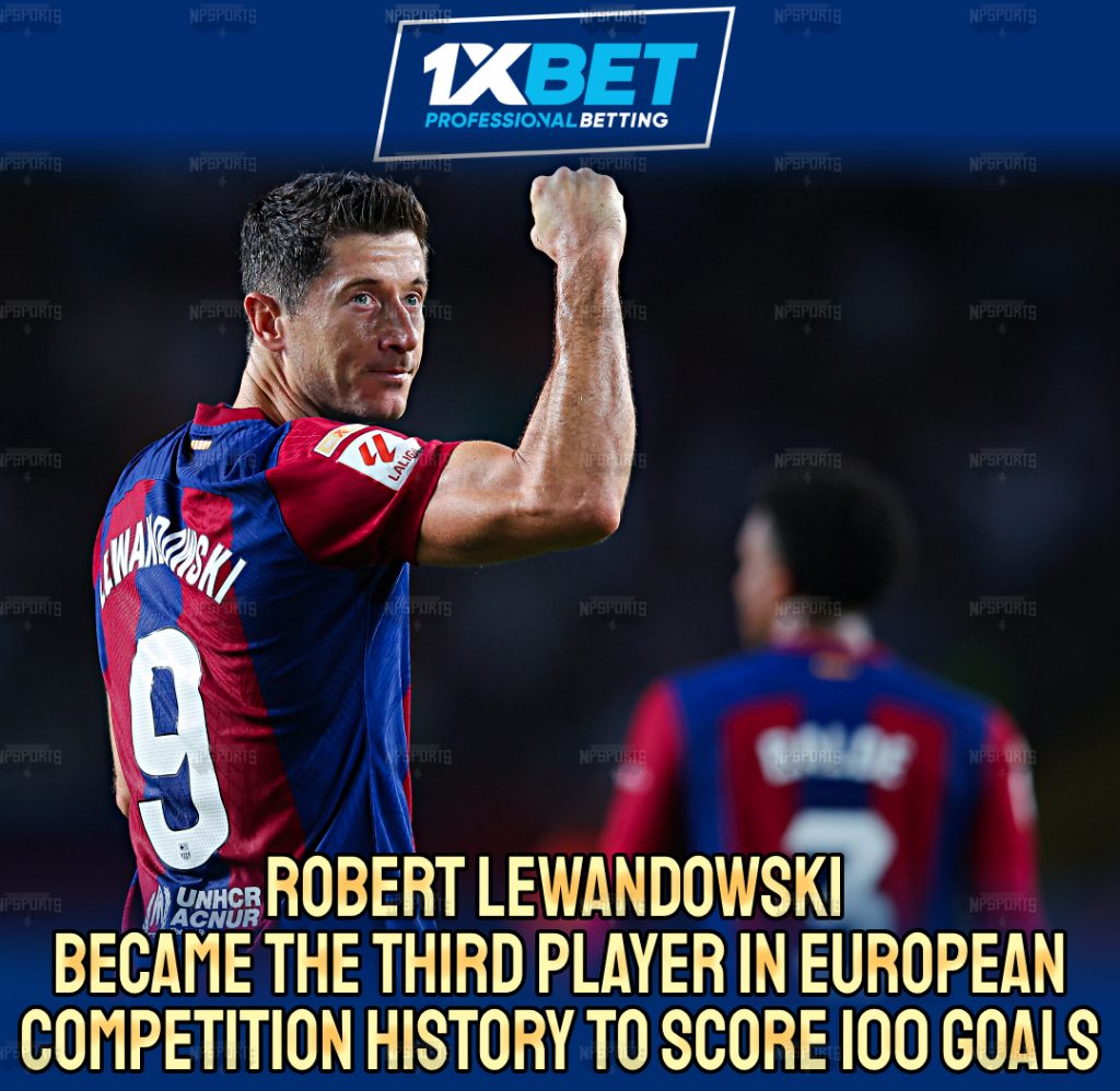 Lewandowski ties Messi and Ronaldo for the most European goals