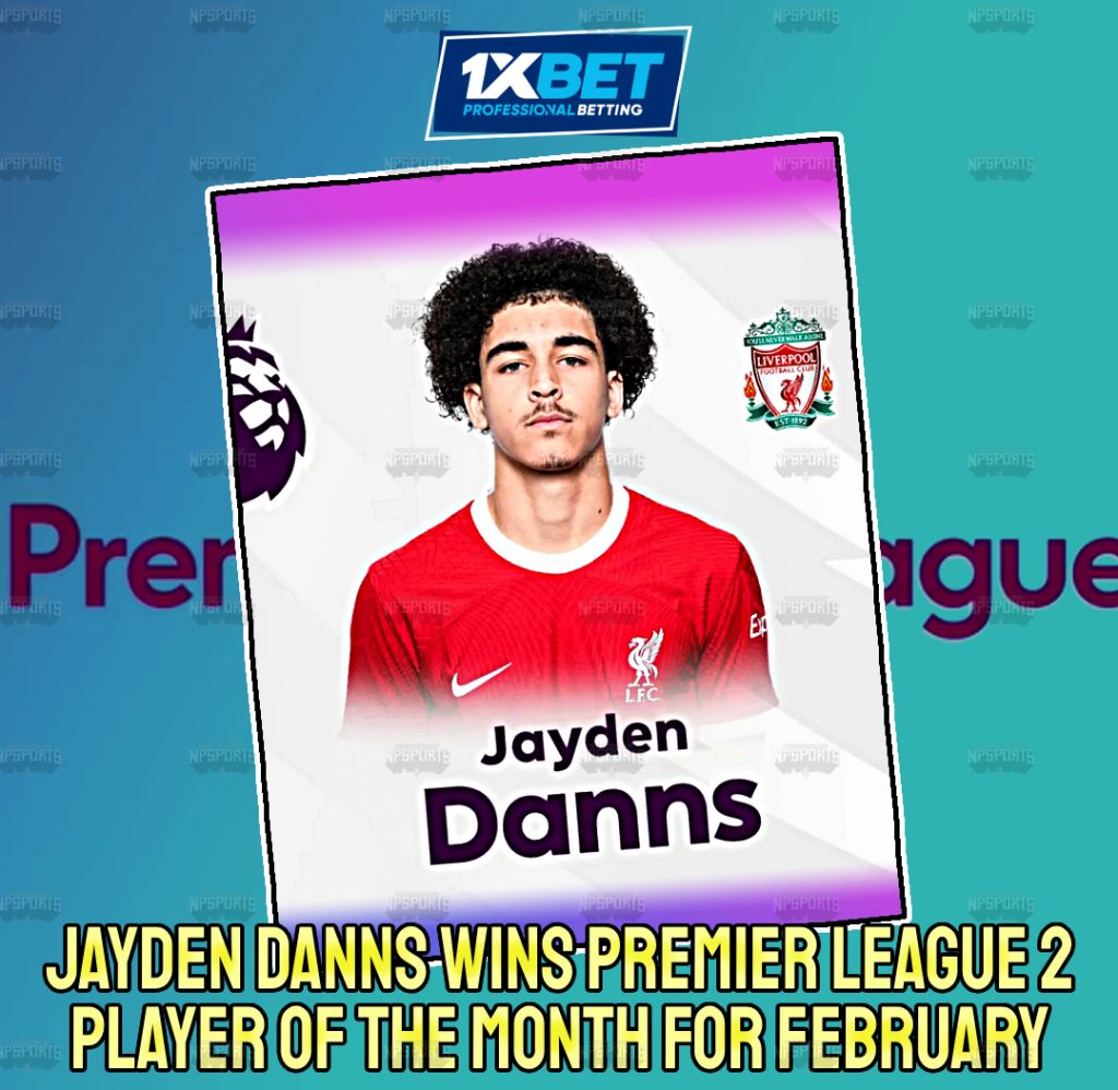 Jayden Danns is the Premier League 2 Player of the Month 
