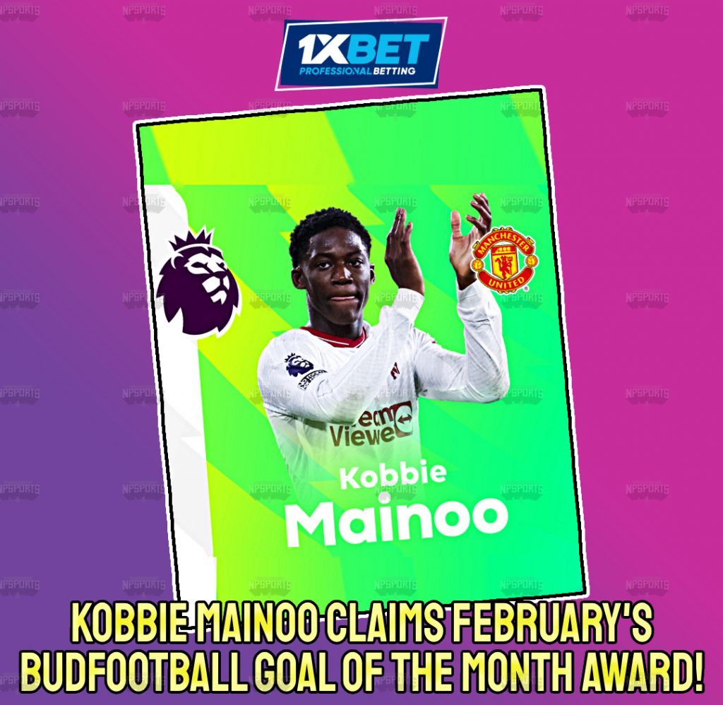 Kobbie Mainoo wins Budweiser Goal of the Month Award